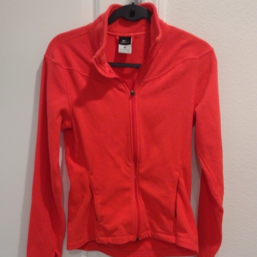 Nike Women's Vibrant Red Full-Zip Jacket Therma Fit